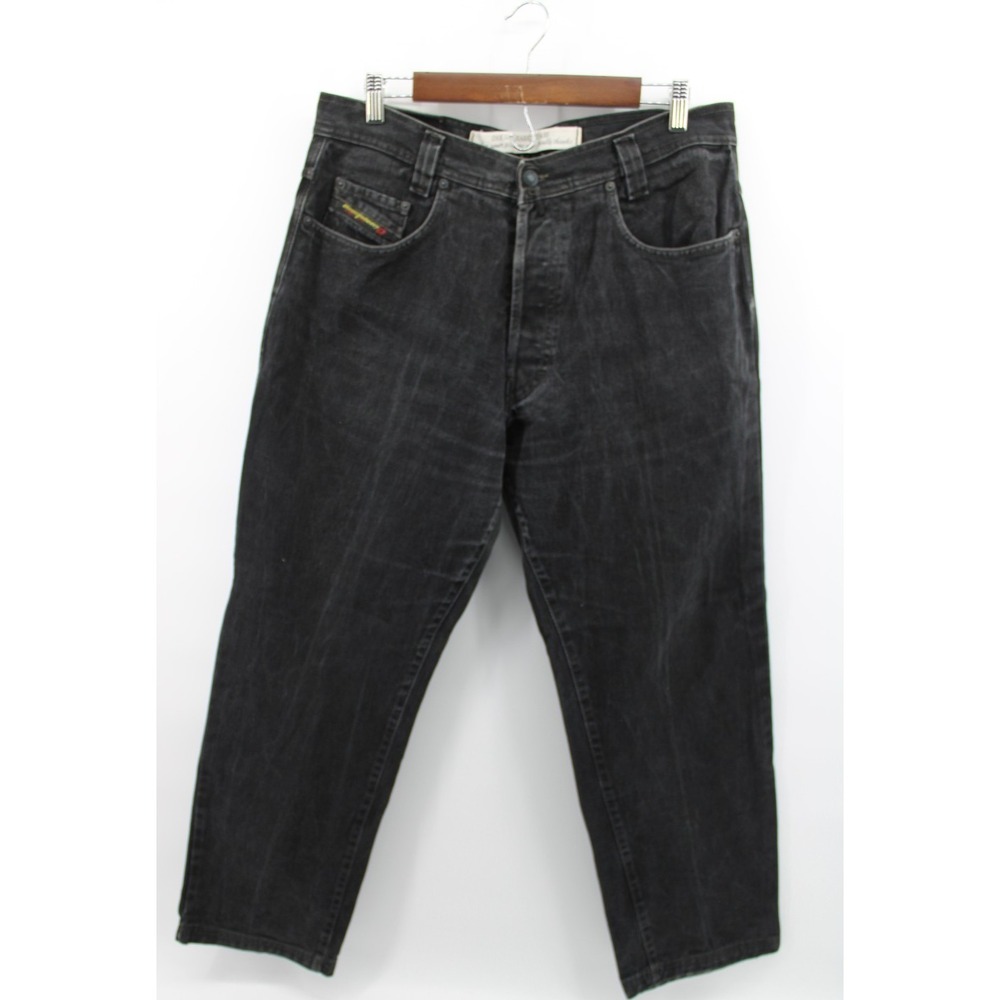Diesel Jeans Modern New Sadle Mens 36x29 Black Button Fly Made in Italy Denim